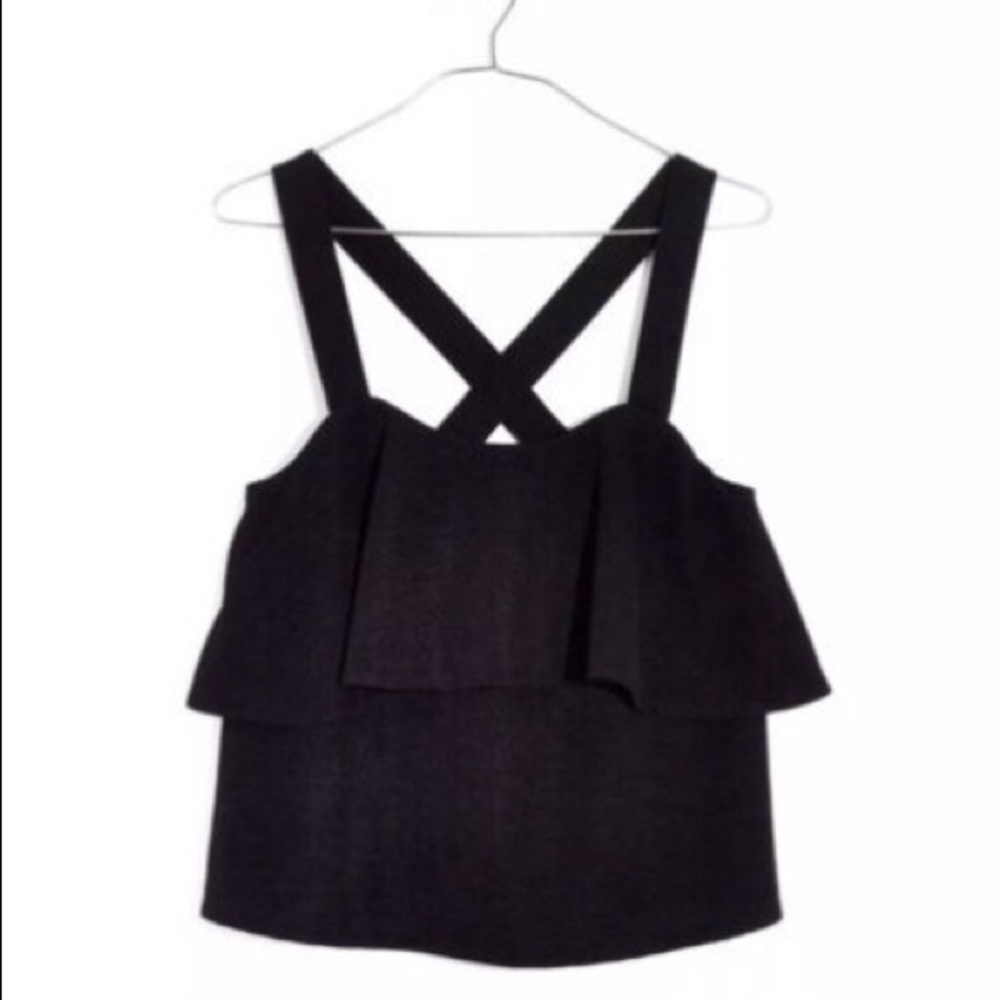 Madewell - Texture and thread tiered tank top - L
